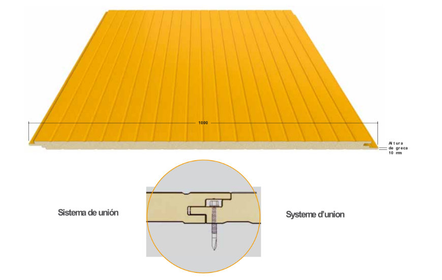 ᐈ Panel Sándwich Fachada Tornillo Oculto ⇒【Tobelem】